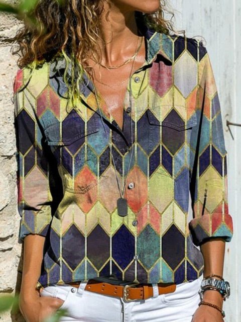 Very Cool and Loose Button Down Plus Size Shirt - My She Shop