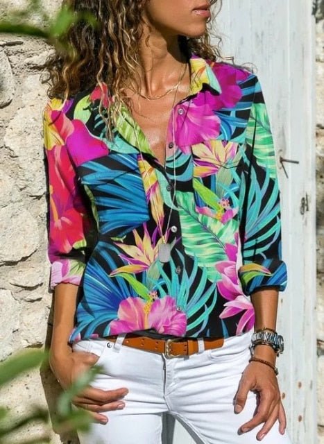 Very Cool and Loose Button Down Plus Size Shirt - My She Shop