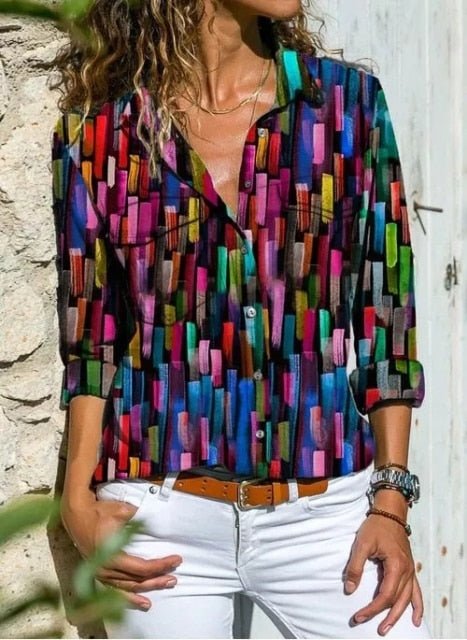 Very Cool and Loose Button Down Plus Size Shirt - My She Shop