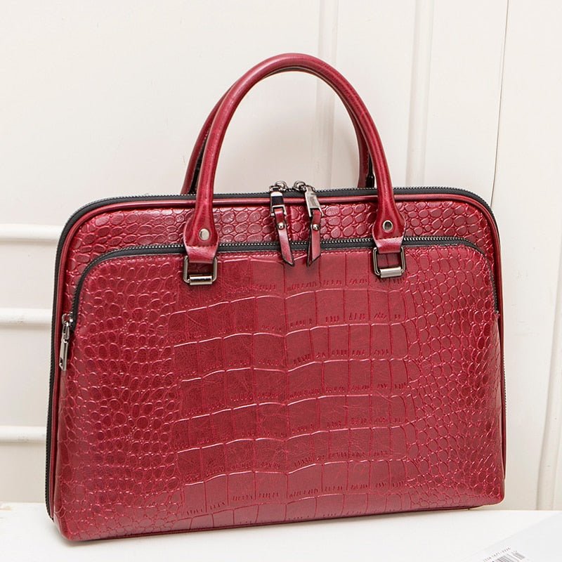 VOLASSS Pattern Leather Handbag Briefcase - My She Shop