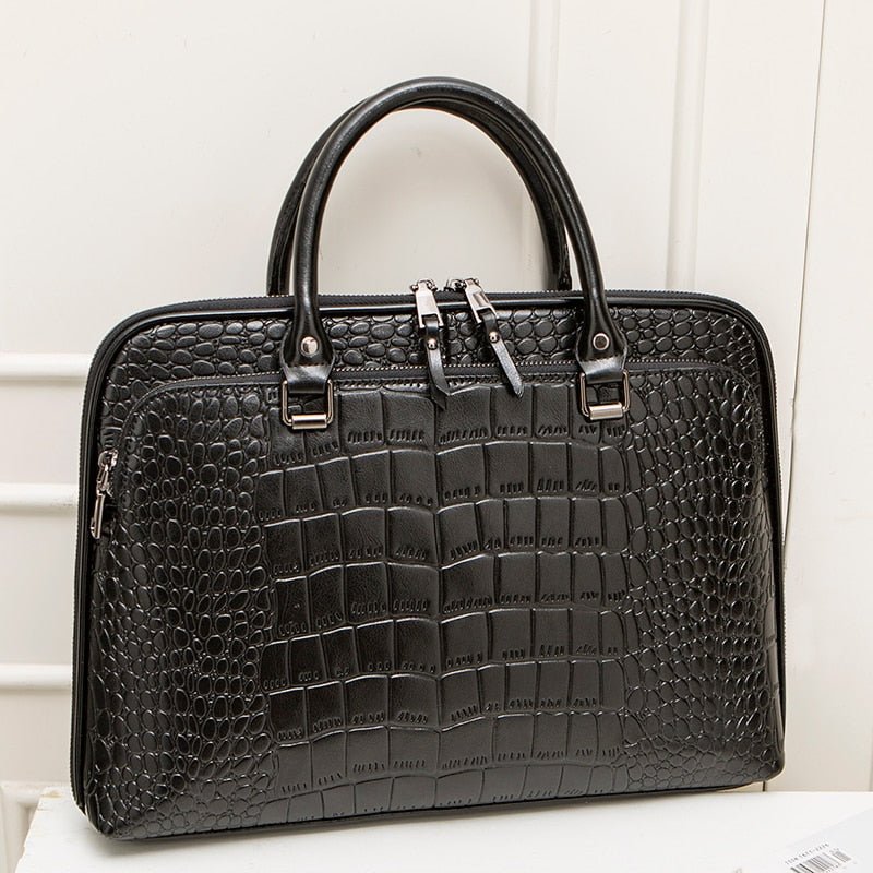 VOLASSS Pattern Leather Handbag Briefcase - My She Shop