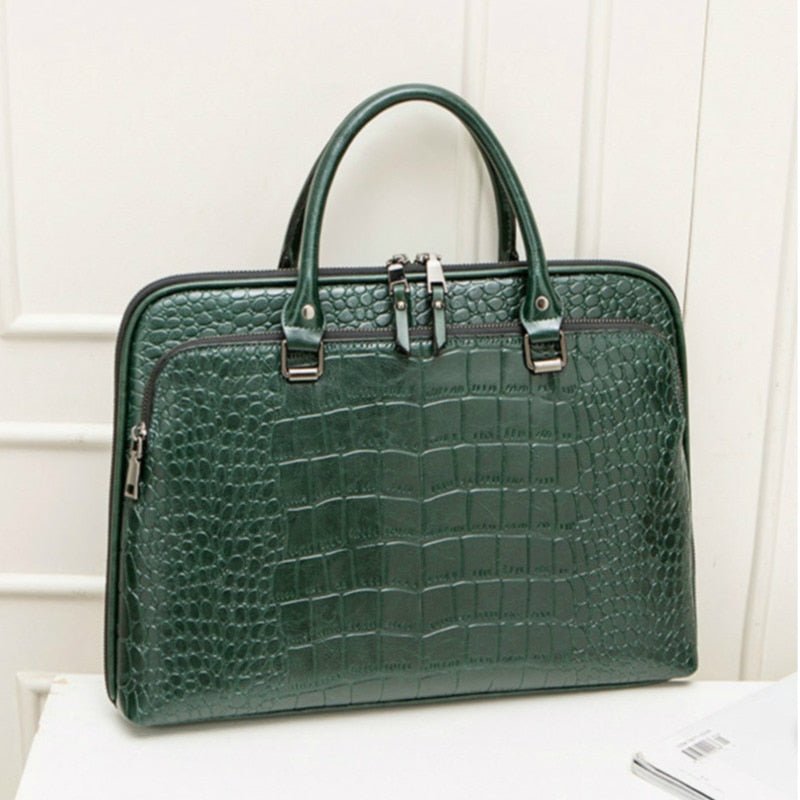 VOLASSS Pattern Leather Handbag Briefcase - My She Shop