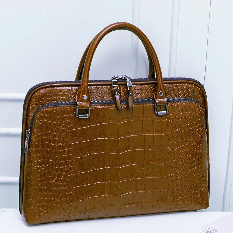 VOLASSS Pattern Leather Handbag Briefcase - My She Shop