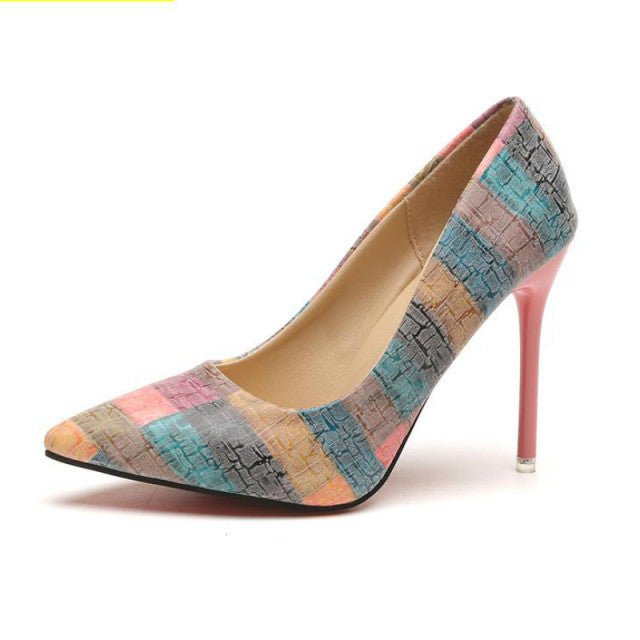 WDHKUN Wonderful Pattern Pointed Toe Super Stiletto Shoes - My She Shop