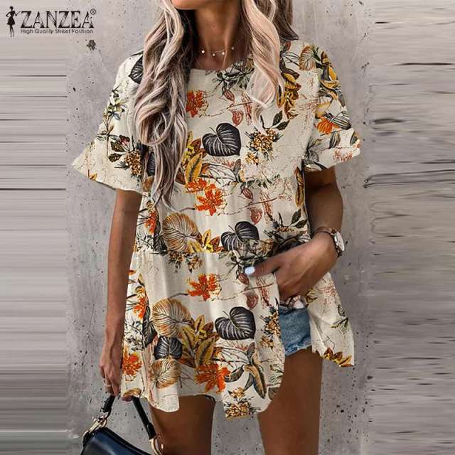 ZANZEA Boho Style 100% Cotton Lace Ruffle Hollow Out V-Neck Blouse - My She Shop