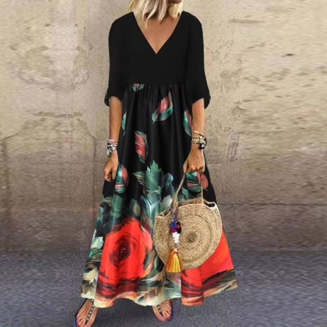 ZANZEA Exquisite Boho Style Short Sleeve Maxi Dress - My She Shop