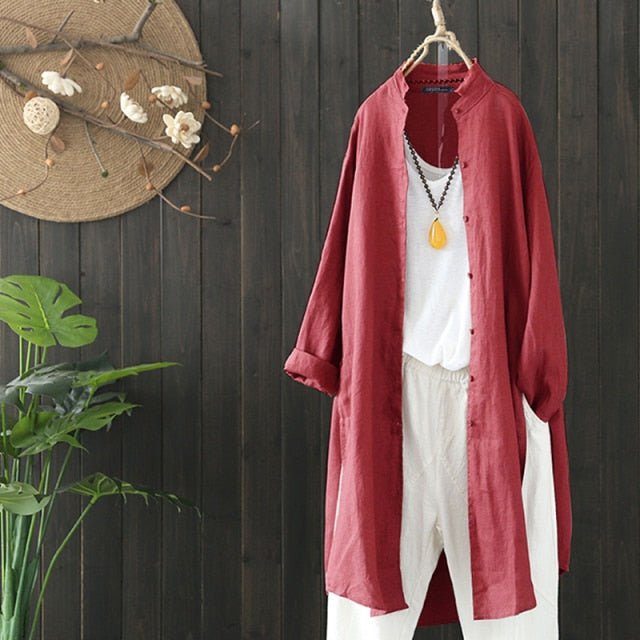 ZANZEA Fantastic Long Sleeve Cotton Shirt Cardigan - My She Shop