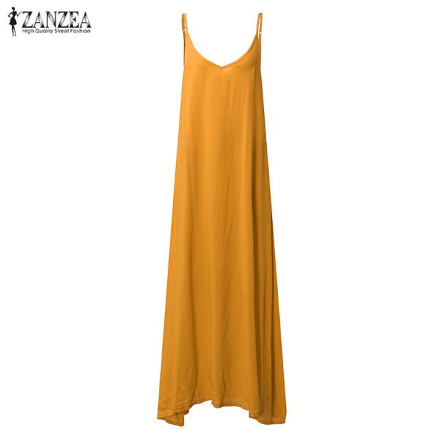 ZANZEA Sleeveless Casual Befree Maxi Dress - My She Shop