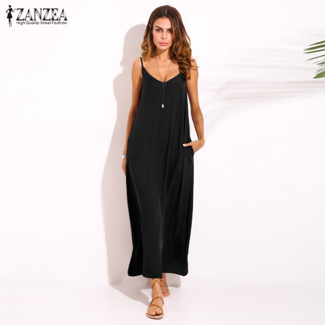 ZANZEA Sleeveless Casual Befree Maxi Dress - My She Shop