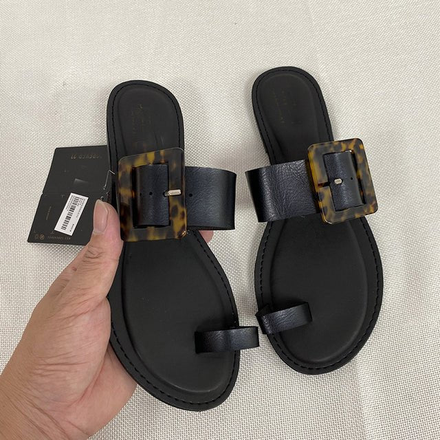 ZONNEBLOEM Leather Basic Buckle Sandals - My She Shop