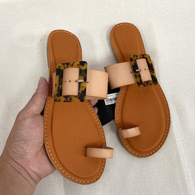 ZONNEBLOEM Leather Basic Buckle Sandals - My She Shop