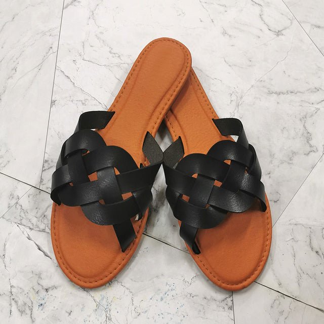 ZONNEBLOEM Leather Slip-On Sandals - My She Shop