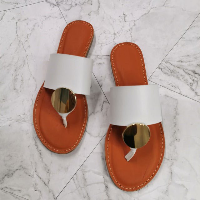 ZONNEBLOEM Leather Slip-On Sandals - My She Shop